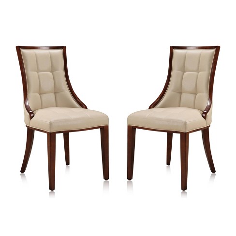 Set Of 2 Fifth Avenue Faux Leather, Parson Faux Leather Dining Chairs