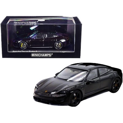 2020 Porsche Taycan Turbo S Black Limited Edition to 336 pieces Worldwide 1/43 Diecast Model Car by Minichamps