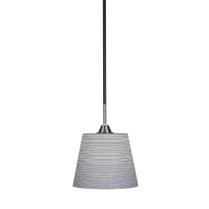 Toltec Lighting Paramount 1 - Light Pendant in  Matte Black/Brushed Nickel with 10" Gray Matrix Shade - 1 of 1