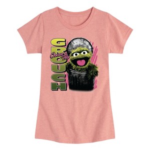 Girls' - Sesame Street - Oscar the Grouch Fitted Short Sleeve Graphic T-Shirt - 1 of 4