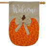 Autumn Pumpkin Burlap House Flag Welcome 28" x 40" Briarwood Lane - 2 of 4
