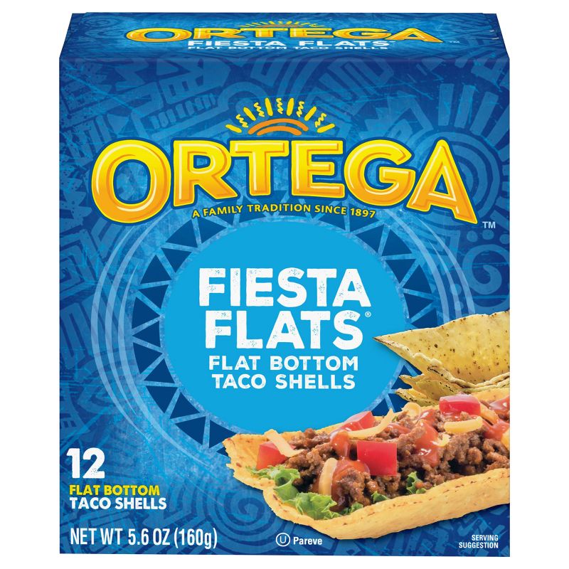 Ortega Fiest Flats Flat Bottom Taco Shells - 6.7oz/12ct, 1 of 9