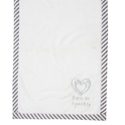 Bacati - Love Aztec Design/Print Gray/Silver LOVE Embroidered Blanket