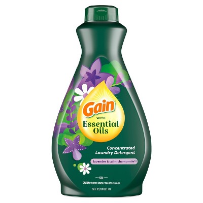 Gain with Essential Oils Lavender & Chamomile Calm Liquid Laundry Detergent - The Serene Scent - 58 fl oz