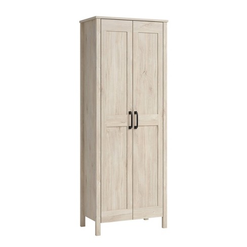 Sauder HomePlus 71 Tall 2-Door Multiple Shelf Wood Storage Cabinet, Soft White Finish