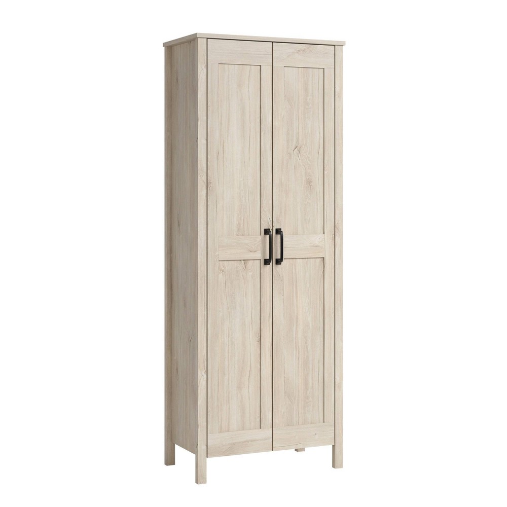 Photos - Wardrobe Sauder 2 Door Storage Cabinet Chalk Oak - : Rustic Style, Adjustable Shelves, Laminated MDF 