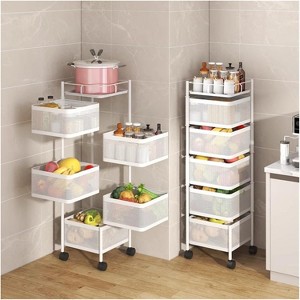 Garvee 5 Tier Rolling Utility Cart, Storage Cart On Wheels, Rolling Cart Storage-for Vegetable Fruit Snack Makeup for Kitchen Bathroom Pantry - 1 of 4