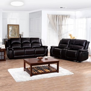 Home Imports Emporium Contemporary Recliner Sofa,Loveseat and Chair Set, Manual Reclining Set for Living Room in Espresso - 1 of 4
