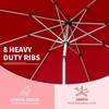 Maggift Outdoor Patio Umbrella with 8 Sturdy Ribs, Push Button Tilt and Crank, Waterproof, UV-Resistant Uitable for Garden, red, 120"*120"*97.2" - 4 of 4