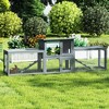 Bencmate Pet Crates and Houses Large 2 Story Outdoor Rabbit Hutch Dual Runs Resting Room Sun Roof Pull Out Tray for Patio, Gray, 94.5"*18.9"*31.1" - 2 of 4