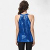 Anna-Kaci Women's Sleeveless Sequin Halter Top with Pleated Neckline and Sparkling Finish - 4 of 4