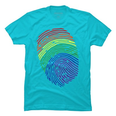 Adult Design By Humans Pride Fingerprint Rainbow Month By SummerFunnyT-Shirt