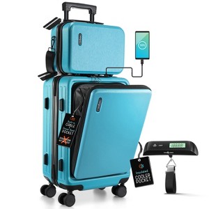TravelArim 22” Carry On Luggage with Luggage Scale, Airline Approved Carry On Suitcase with Wheels, Small Suitcase - 1 of 4