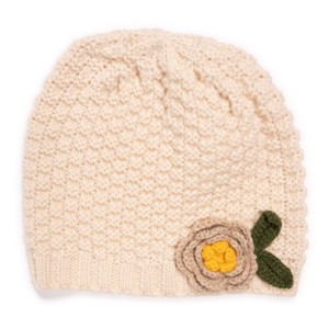 MUK LUKS Women's Beanie w/ Crochet Flower - 1 of 2