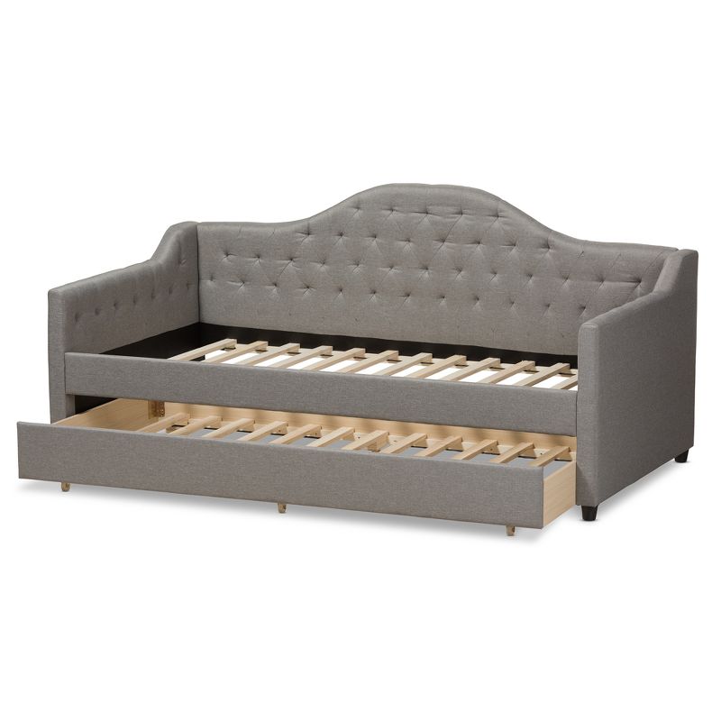 Twin Perry Modern and Contemporary Fabric Daybed with Trundle Light Gray - Baxton Studio, 6 of 14