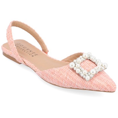 Journee Collection Womens Medium and Wide Width Hannae Sling Back Pointed Toe Flats
