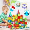 132-Piece Magnetic Tiles Building Set with 2 Cars, STEM Educational Construction Toy for Kids Ages 3-9 - 3 of 4