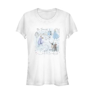 Juniors Womens Frozen 2 Journey Watercolor T-Shirt - 1 of 3