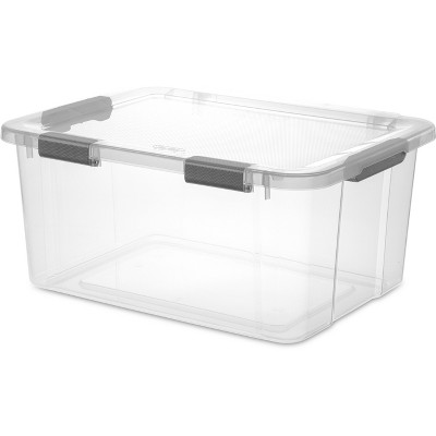 Kitchen Plastic Airtight Storage Box with Handle Hinged Lid Clear