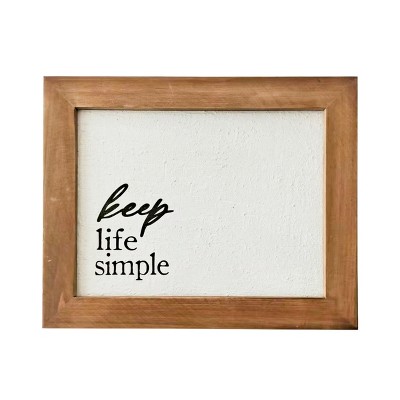 VIP Wood 12 in. Brown Keep Life Simple Wall Decor