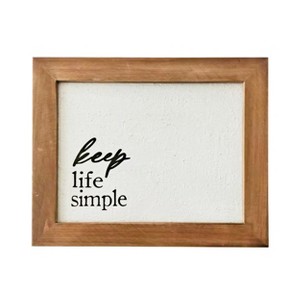 VIP Wood 12 in. Brown Keep Life Simple Wall Decor - 1 of 2