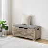 Retro Wooden Storage Chest with 2 Safety Hinges, Loads 300 lb, Easy Assembly, Storage Ottoman Bench for Bedroom Entryway Living Room - 3 of 4