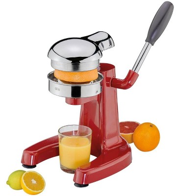 Compact Red Stainless Steel Lever Action Citrus Juicer