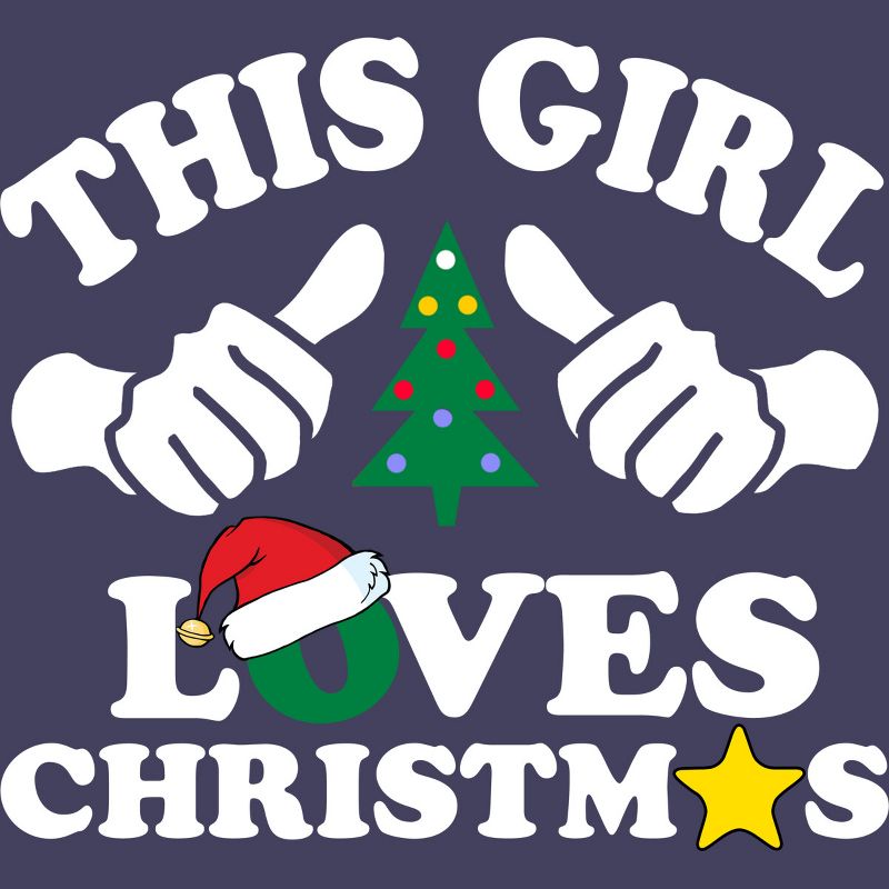 Women's Design By Humans This Girl Loves Christmas Thumbs White Text By personalized Racerback Tank Top, 2 of 4