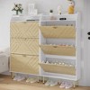 Shoe Cabinet with 3 Tilt Drawers, Hidden Storage for Entryway, Adjustable Wood Shoe Storage Organizer - 4 of 4