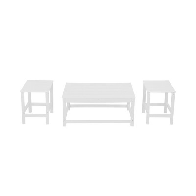 WestinTrends 3pc Outdoor Patio Adirondack Coffeet Table and Side Tables set