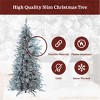 King Of Christmas Snow Flocked Hinged Slim Artificial Christmas Tree Unlit, Queen Flock Xmas Tree - 4 of 4