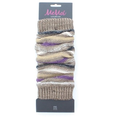Memoi Women's Multi Stripe Knit Legwarmer Camel One Size