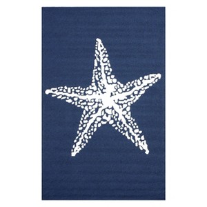 Blue Solid Hooked Area Rug 3
