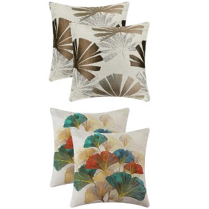 REGALWOVEN 4 Pcs Leaves Pattern Throw Pillow Covers for Home Decor Bedroom Couch 18" x 18" - 1 of 4