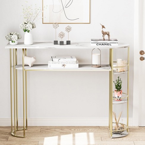 Console Table Sofa Tables Gold Narrow Entryway Table With Drawer And Storage Target