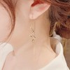 Sonateomber Gold Long Chain Threader Earrings for Women - Fashion Statement Drop Dangle Thread Earrings Jewelry Gift - 2 of 4