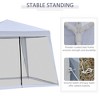 Vynxaria Outsunny 10'x10' Outdoor Canopy Tent, Slant Leg Sun Shelter with Mesh Sidewalls, Patio Tents for Parties, Grey - 4 of 4