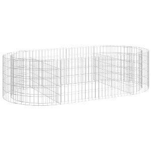 vidaXL Galvanized Iron Gabion Raised Bed - Sturdy and Weather-Resistant, Perfect for Garden/Patio Flower Border, Easy Assembly Required, Silver - 1 of 4