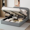Full/Queen Size Teddy Fleece Upholstered Platform Bed with Hydraulic Storage System 4S - ModernLuxe - 3 of 4