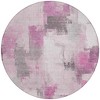 Pink And Silver Abstract Washable Indoor Outdoor Area Rug - 4 of 4