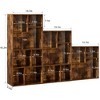 VECELO 3-Shelf Free Standing Bookcase for Home Office Living Room Open Display Organizer Storage Bookshelf, Oak Finish Decor Furniture - 3 of 4