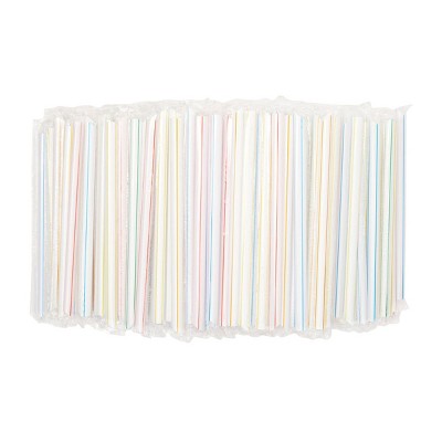 Stockroom Plus 200 Pack Individually Packed Disposable Boba Straws (0.5 x 0.5 x 8.5 In, Assorted Color)