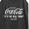 Women's Coca-Cola It's The Real Thing Graphic Racerback Tank - Heather Charcoal - Small - 2 of 4
