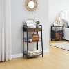 3-Tier Bathroom Ladder Shelf with Drawer, Bathroom Stand Floor Storage Shelf - 2 of 4
