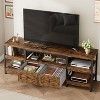63" Modern-Industrial TV Stand with 2 Fabric Drawers, Media Console, Open Design, Metal Frame, Multi-Layer Storage - 4 of 4