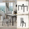 5-Piece Dining Set with Faux Marble Top: Stylish Wooden Ensemble for Kitchen or Dining Room, White + Dark Espresso - 3 of 4