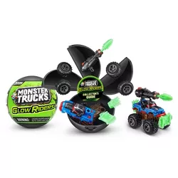 5 Surprise Monster Trucks Glow Riders Series 2 Mystery Collectible Capsule