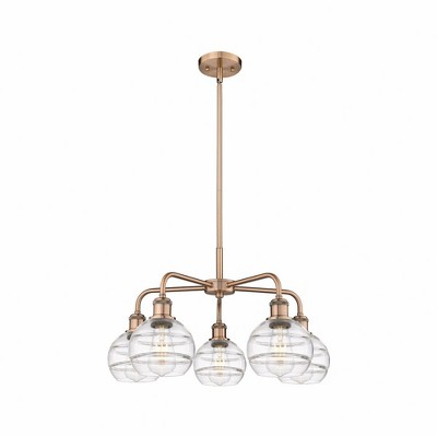 Rochester - 5 Light Stem Hung Chandelier In Industrial Style-13.38 Inches Tall and 23.88 Inches Wide