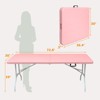 VisioGear Small Outdoor Folding Table with Handle, Portable Outdoor Folding Table for Travel, Camping, Pink, 70.87"*28.98"*28.98" - 3 of 4