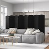 Tangkula 8-Panel Folding Room Divider Privacy Screen w/ Hand-woven Texture & Wood Frame Black - 2 of 4